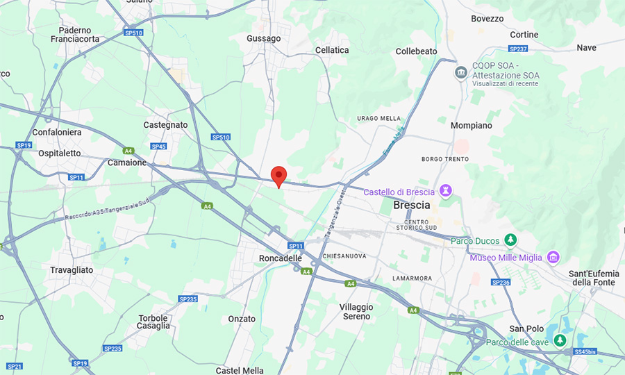 Mappa sede Bonometti Srl – Via Valsaviore 31/33, Brescia